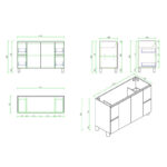 1175*450*830mm RITA Freestanding Elegant Oak Cabinet