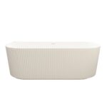 ROSE Series 1500*750*580mm Matte White Back to Wall Acrylic Bathtub
