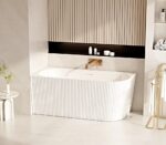 ROSE Series 1500*750*580mm Matte White Corner Acrylic Bathtub(Left Corner)