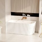 ROSE Series 1500*750*580mm Matte White Corner Acrylic Bathtub(Left Corner)