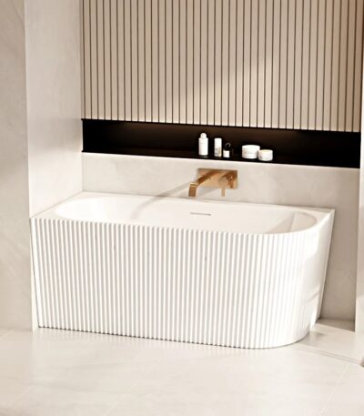ROSE Series 1500*750*580mm Matte White Corner Acrylic Bathtub(Left Corner)
