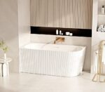 ROSE Series 1500*750*580mm Matte White Corner Acrylic Bathtub(Left Corner)