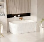 ROSE Series 1700*800*580mm Matte White Corner Acrylic Bathtub(Right Corner)
