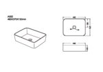 480x370x130mm Gloss White Above Counter Basin