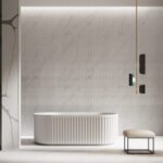 1700*800*580mm Roma Gloss White Fluted Acrylic Freestanding Bathtub(Pop-up Waste & Plug included)
