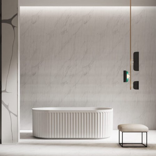 1500*750*580mm Roma Gloss White Fluted Acrylic Freestanding Bathtub(Pop-up Waste & Plug included) 1 1500*750*580mm Roma Gloss White Fluted Acrylic Freestanding Bathtub(Pop-up Waste & Plug included)