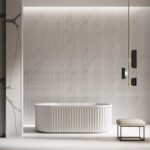 1700*800*580mm Roma Matte White Fluted Acrylic Freestanding Bathtub(Pop-up Waste & Plug included)