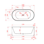 1500*750*580mm Roma Matte White Fluted Acrylic Freestanding Bathtub(Pop-up Waste & Plug included)
