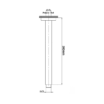 Cavallo Brushed Nickel Square Ceiling Shower Arm 200mm