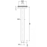 Brushed Nickel Square Ceiling Shower Arm 400mm