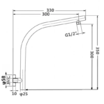 Brushed Yellow Gold Wall Mounted Shower Arm