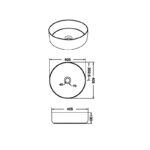405*405*130mm Matte Stone Marble Above Counter Basin (32mm Nonoverflow)