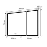 1200x720x139mm LED Shaving Cabinet