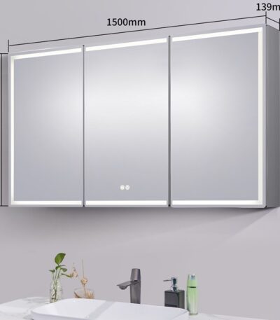 1500x720x139mm LED Shaving Cabinet