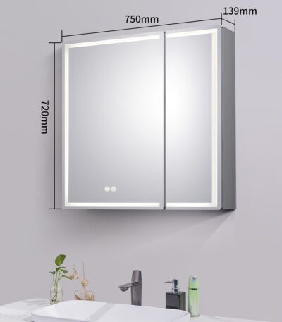 750x720x139mm LED Shaving Cabinet