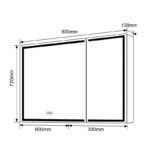 900x720x139mm LED Shaving Cabinet