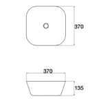 370x370x135mm Gloss White Above Counter Basin