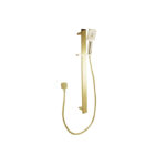 Square Brushed Yellow Gold Handheld Shower Set