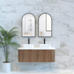 Bergen 1200mm Solid Timber Wall Hung Fluted Cabinet (Double Bowls)
