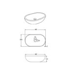 485*350*140mm Matte Stone Marble Above Counter Basin (32mm Nonoverflow)