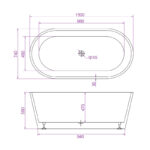 1500*750*580mm Shanty Gloss White Acrylic Freestanding Bathtub(waste & plug included)