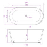 1700*800*580mm Shanty Gloss White Acrylic Freestanding Bathtub(waste & plug included)