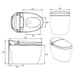 670*405*490mm White Instant Heating Jet Siphon Flushing Smart Toilet