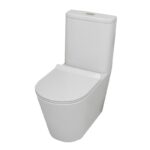 Wall Faced Rimless White Two-piece Toilet Suite