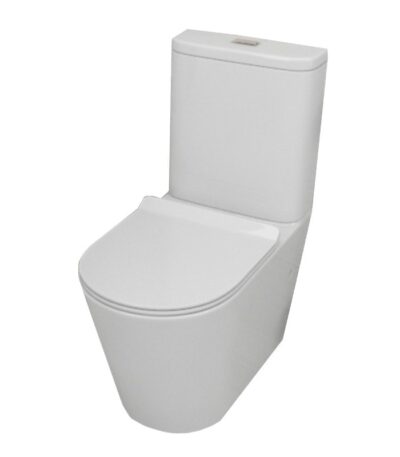 Wall Faced Rimless White Two-piece Toilet Suite