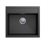 Black Carysil Waltz 560FE Granite Single Bowl Stone Kitchen Sink 560*510mm