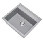 Concrete Grey Carysil Waltz 560FE Granite Single Bowl Stone Kitchen Sink 560*510mm