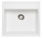 White Carysil Waltz 560FE Granite Single Bowl Stone Kitchen Sink 560*510mm