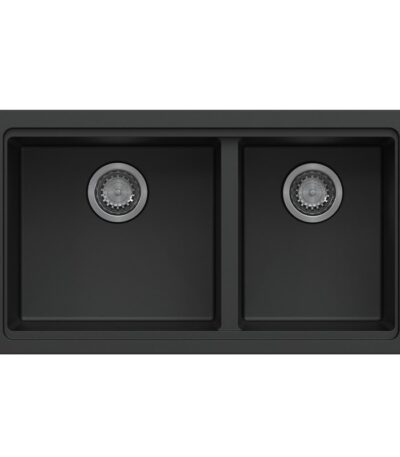 Black Carysil Maples 6040U Granite Double Bowl Stone Kitchen Sink 786*446*200mm(Undermount only)