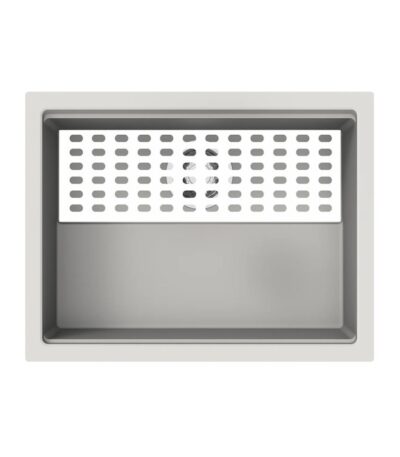 White Carysil Harmony Big Bowl Granite Single Bowl Stone Kitchen Sink 610*457*253mm(with Bottom Grid & Colander)