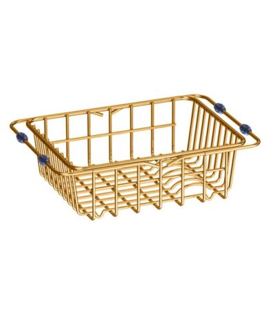 Flexible Stainless Steel Brushed Brass PVD Coating Sink Basket/Dish Rack