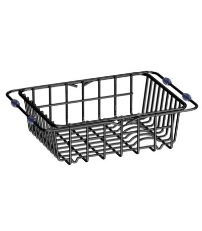 Flexible Stainless Steel Brushed Gun Metal Grey PVD Coating Sink Basket/Dish Rack