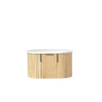 750mm Walnut Fluted Wall Hung Vanity 750*469*412mm