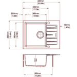 Black Carysil City D100N Granite Single Bowl with Drain Board Stone Kitchen Sink 650*500*200mm