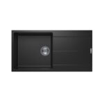 1000x500mm Black Carysil Granite Single Bowl Kitchen Sink