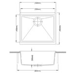 530x460x220mm White Carysil Granite Single Bowl Kitchen Sink