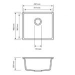 457x406mm White Carysil Granite Single Bowl Kitchen Sink