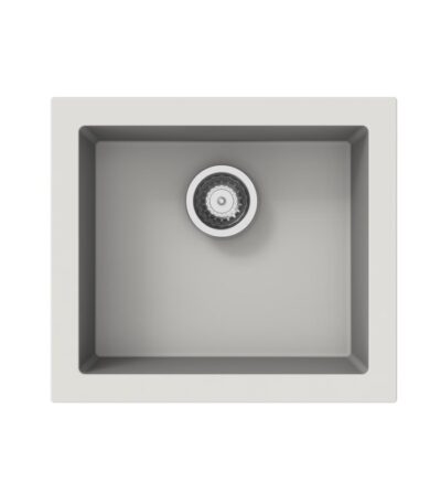 White Carysil Maples N100U Granite Single Bowl Stone Kitchen Sink 540*473*241mm(Undermount only)