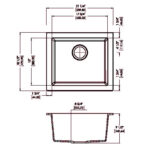 Black Carysil Maples N100U Granite Single Bowl Stone Kitchen Sink 540*473*241mm(Undermount only)