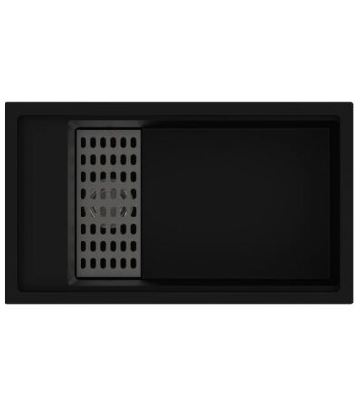Black Carysil Harmony SD780 Granite Single Bowl Stone Kitchen Sink 780*460*250mm(with Bottom Grid & Colander)