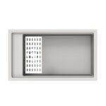 White Carysil Harmony SD780 Granite Single Bowl Stone Kitchen Sink 780*460*250mm(with Bottom Grid & Colander)