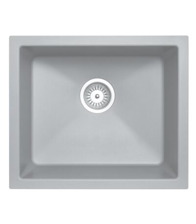 533x457mm Concrete Grey Carysil Granite Single Bowl Kitchen Sink