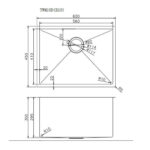 600*450*300mm Stainless Steel Copper Single Bowl Kitchen Sink