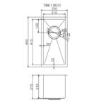 Round Corner Stainless Steel Copper PVD Coating Single Bowl Kitchen Sink(with Bottom Grid) 250*450*215mm