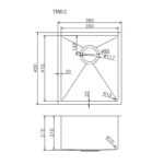 Round Corner Stainless Steel Copper PVD Coating Single Bowl Kitchen Sink(with Bottom Grid) 390*450*215mm