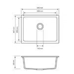 610x457mm White Carysil Granite Single Bowl Kitchen Sink